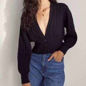 Aritzia Black Ribbed Cardigan